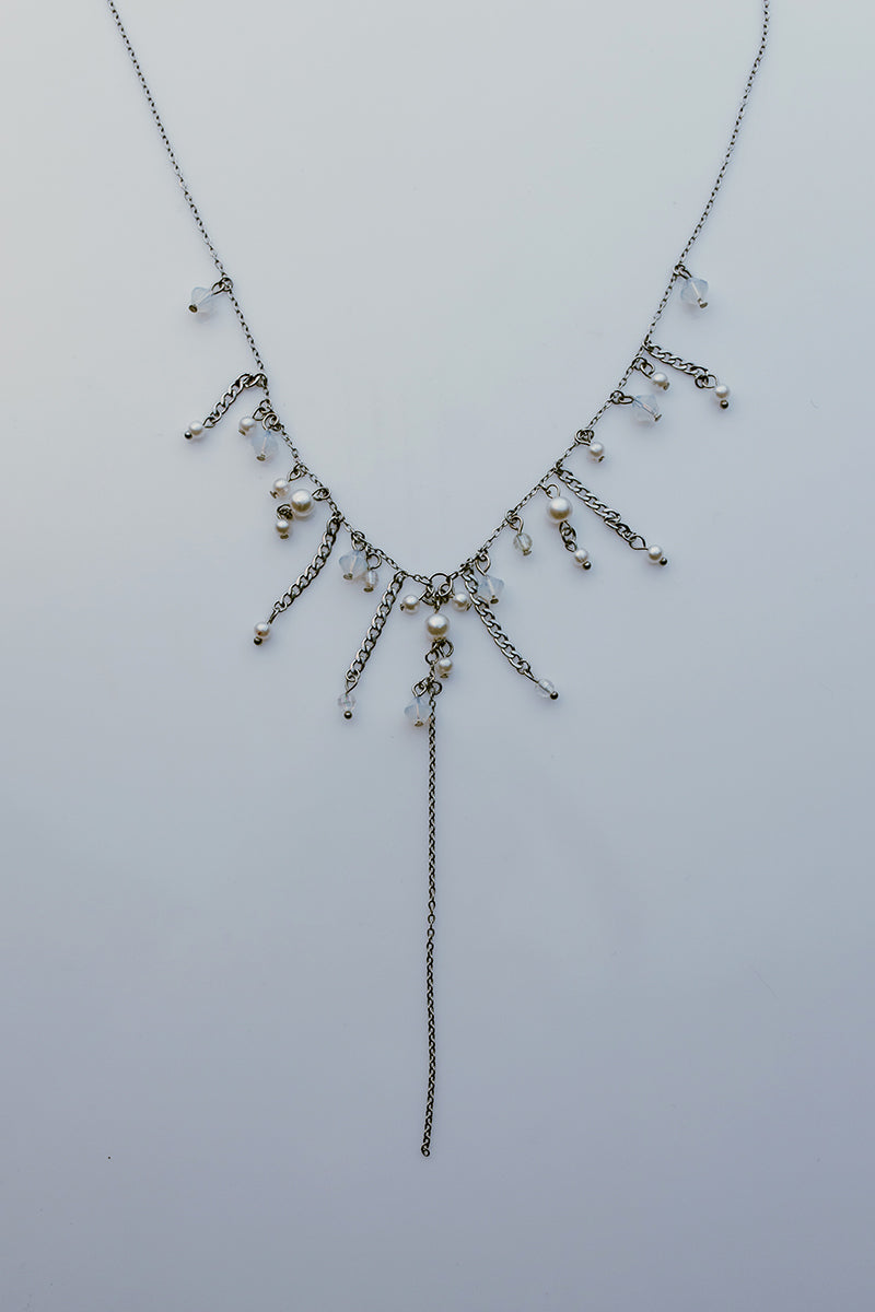 14 Multi Drop Pearl Chain Necklace
